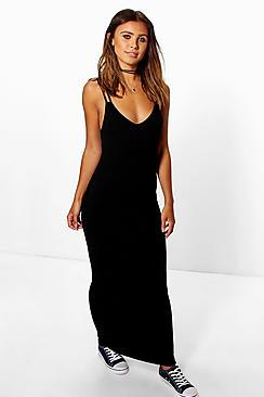 Boohoo Petite Strappy Basic Maxi Dress