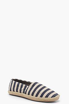 Boohoo Hannah Canvas Striped Espadrilles