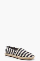 Boohoo Hannah Canvas Striped Espadrilles