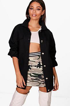 Boohoo Olivia Oversized Cotton Twill Jacket