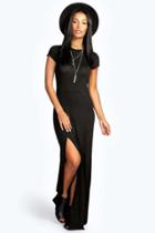 Boohoo Carrie-ann Front Split Maxi Dress Black