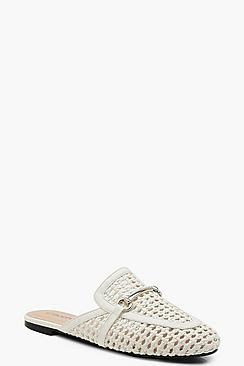 Boohoo Woven Mule Loafers