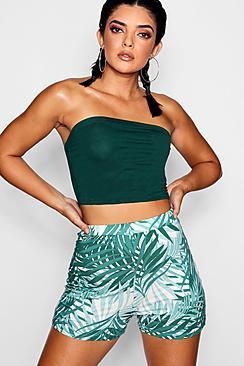 Boohoo Francesca Palm Print Flippy Shorts