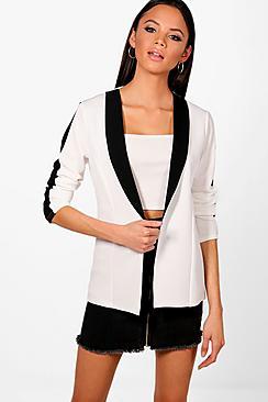 Boohoo Tall Contrast Stripe Blazer
