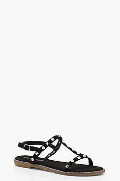 Boohoo Evie Stud Trim Gladiator Sandals