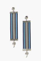 Boohoo Amy Boutique Stripe Tape Palm Tree Earrings Gold