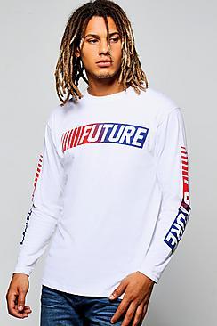 Boohoo Future Print Long Sleeve T-shirt