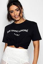 Boohoo Lissy Rue Saint Honore Slogan Tee