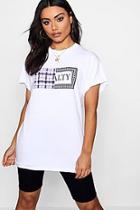 Boohoo Ronnie Loyalty Splice Slogan Tee