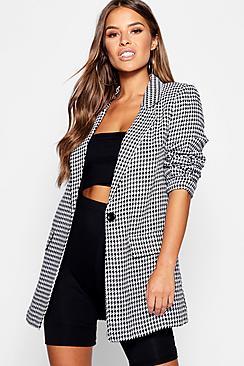Boohoo Petite Dogtooth Coat