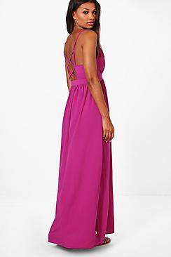 Boohoo Vera Strappy Back Maxi Dress