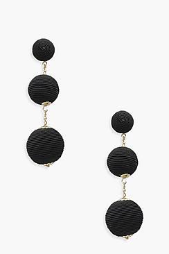 Boohoo Chelsea Ribbed Ball Earrings
