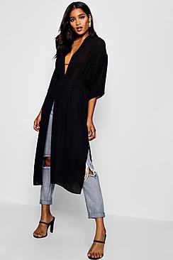 Boohoo Alicia Midi Belted Chiffon Kimono