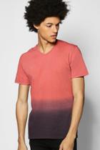 Boohoo Dip Dye V Neck T-shirt Red