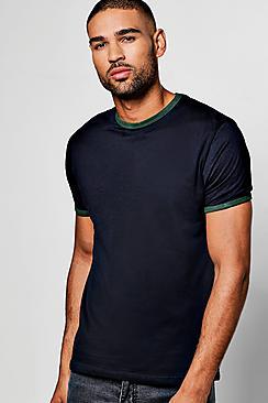 Boohoo Crew Neck Regular Fit Ringer T Shirt