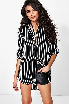 Boohoo Millie Stripe Oversized Shirt