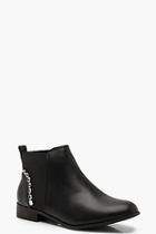 Boohoo Croc Panel Chelsea Boots With Eyelets