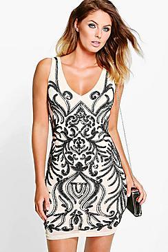 Boohoo Boutique Tammi Embellished Bodycon Dress
