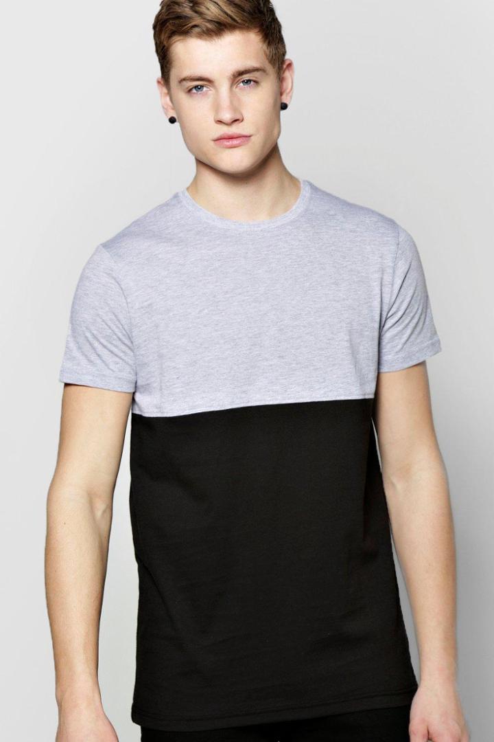 Boohoo Colour Block T Shirt Black