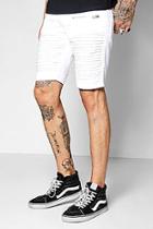 Boohoo White Biker Skinny Fit Short