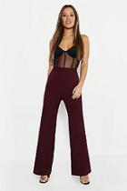 Boohoo Petite High Waisted Wide Leg Trousers