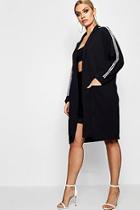 Boohoo Plus Indea Sports Stripe Rib Duster Jacket