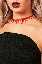 Boohoo Halloween Laura Blood Drip Choker