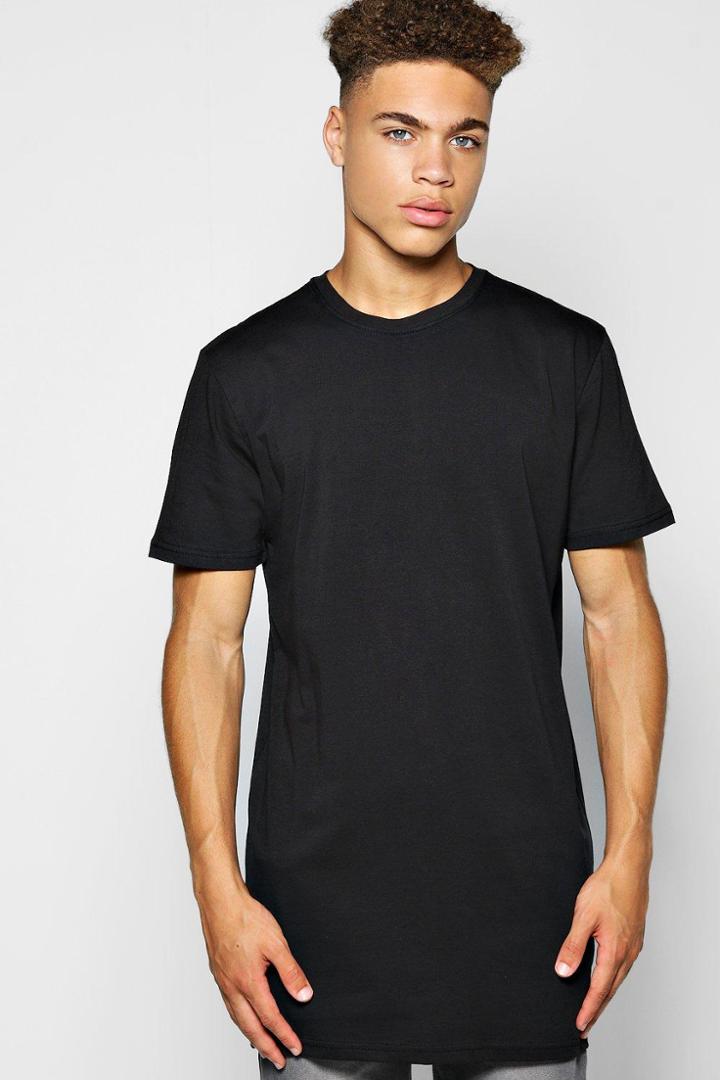 Boohoo Longline T Shirt Black