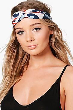 Boohoo Ivy Abstract Print Knotted Turban Headband