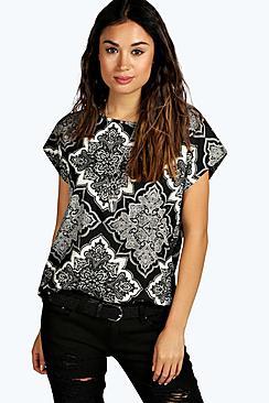 Boohoo Freya Paisley Print Woven Shell Top