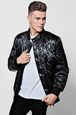 Boohoo Diamond Quilted Funnel Neck Jacket