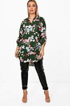 Boohoo Plus Tracy Floral Oversized Shirt