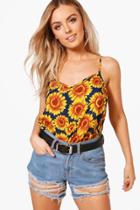 Boohoo Sally Sunflower Woven Cami Multi