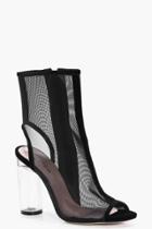 Boohoo Julia Mesh Clear Heel Shoe Boot Black