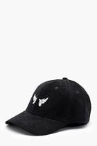 Boohoo Bird Embroidery Suede Look Cap