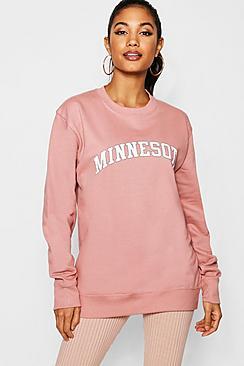 Boohoo Minnesota Slogan Sweat