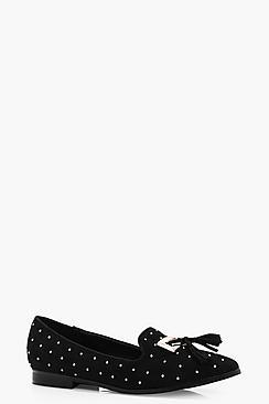 Boohoo Olivia Stud And Tassel Trim Slipper