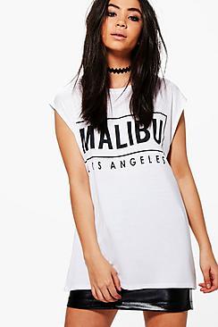 Boohoo Rebecca Malibu Slogan Sleeveless Top