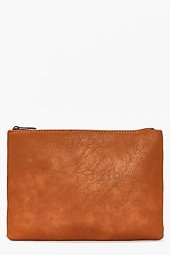 Boohoo Iris Zip Top Clutch Bag