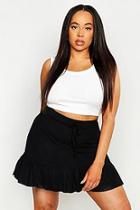Boohoo Plus Tiered Viscose Mini Skirt