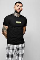 Boohoo Man Lime Box Logo Print T-shirt