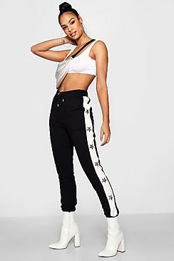 Boohoo Poppy Star Side Stripe Sweat Jooger