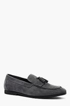 Boohoo Faux Suede Tassel Loafer With Fringing