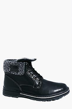 Boohoo Borg Lined Fold Down Boots