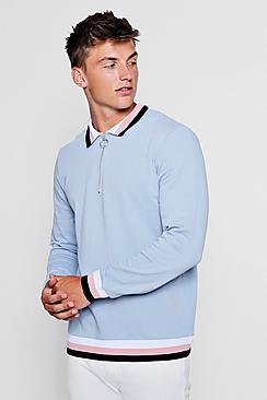 Boohoo Zip Placket Rugby Sweater