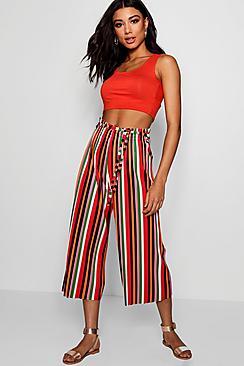 Boohoo Megan Pleated Rainbow Culotte