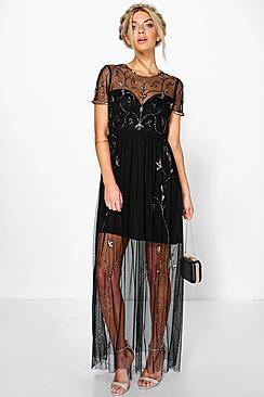Boohoo Corine Boutique Embellished Maxi Dress
