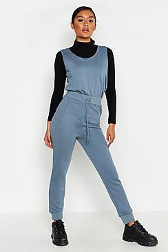 Boohoo Sleeveless Sweat Jumpsuit