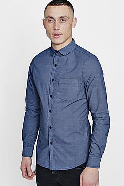 Boohoo Smart All Over Print Slim Fit Shirt