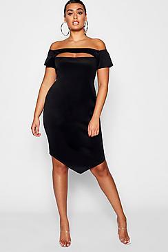 Boohoo Plus Cut Out Mini Bodycon Dress